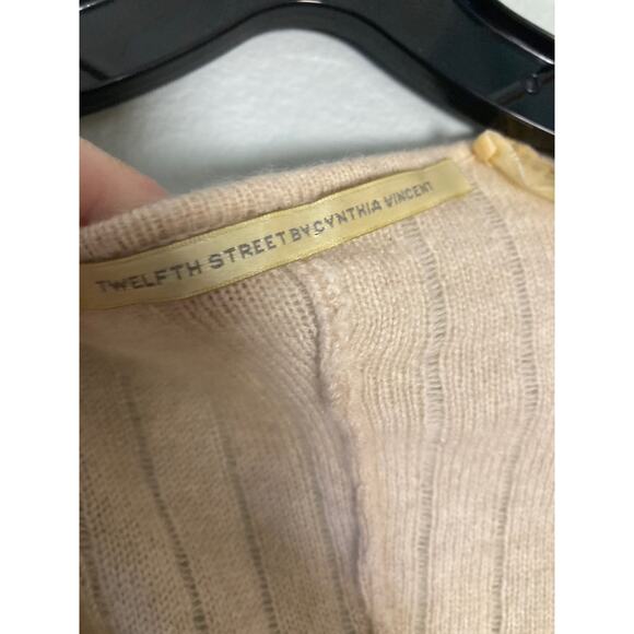 Twelfth Street Cynthia Vincent Cashmere Shrug Luxury Neutral Sweater Knit ~ Sz L - Picture 6 of 12